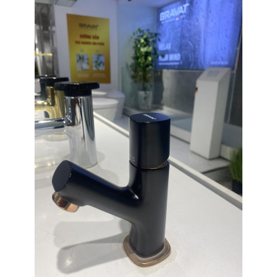 Vòi lavabo màu đen nóng lạnh Bravat F1273308BW-RO