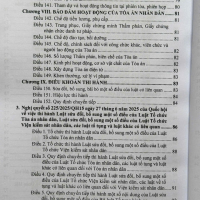 Sách Luật Tổ Chức Tòa Án Nhân Dân, Viện Kiểm Sát Nhân Dân sửa đổi, bổ sung năm 2025 (V2612T)