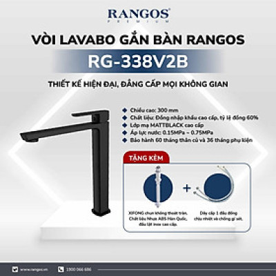 BỘ VÒI LAVABO GẮN BÀN RANGOS RG-338V2B