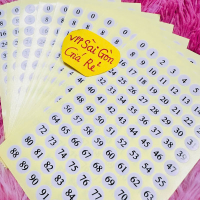 Xấp 10 Tờ Decal Tomy Số Thứ Tự Từ 0-95