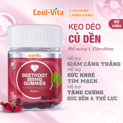 Combo Kẹo Dẻo Collagen & Kẹo Dẻo Củ Dền Coolvita Hỗ Trợ Trẻ Hóa Sáng Da - Cải Thiện Sức Khỏe Tóc Móng - Hỗ Trợ Bổ Sung Sắt, Lưu Thông Máu - Bổ Sung Năng Lượng, Kết Hợp Biotin, Vitamin C, Vitamin E & LCitrulline - 2 Hộp (60 viên x 3g)/hộp