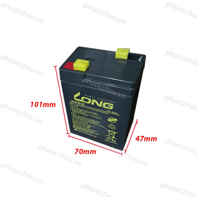 Ắc Quy LONG WP5-6 6V-5AH Bình ắc quy khô 6V cho xe điện trẻ em ,đèn khẩn cấp,quạt sạc