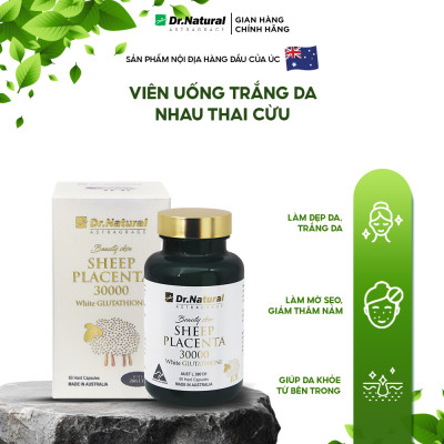 Viên Uống Trắng Da Nhau Thai Cừu Dr Natural Beauty Skin Sheep Placenta 30000 White Glutathione 60 Viên - Hàng Chính Hãng