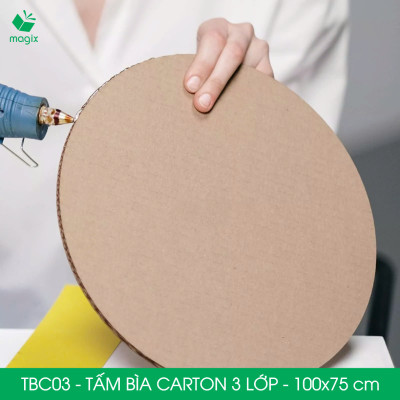 TBC03 - 100x75 cm - 5 tấm bìa carton 3 lớp nguyên tấm cứng cáp, bìa gói hàng, bìa mô hình