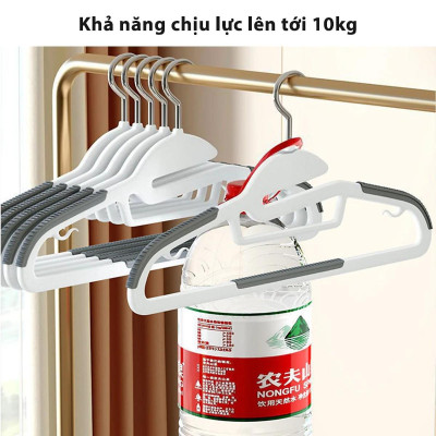 Combo 10 Móc Treo Quần Áo Chống Trượt Biến Dạng Quần Áo, Móc Áo Nhựa Cao Cấp Chịu Tải Lớn