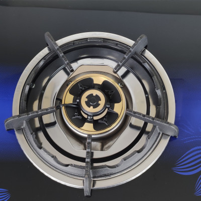 Bếp ga đôi kiếng cường lực Raiden RDB2280, đầu đốt đồng mũ nguyên khối lửa xanh, kiềng gang-Hàng chính hãng