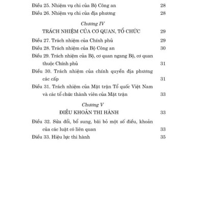 Luật lực lượng tham gia bảo vệ an ninh, trật tự ở cơ sở (bản in 2024)