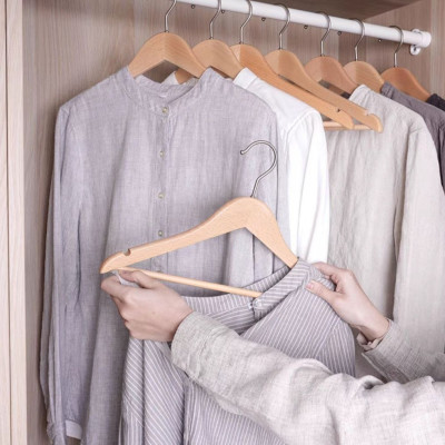 20 Móc Gỗ Treo Quần Áo Vàng Thanh Ngang 44.5cm