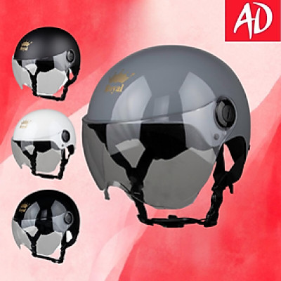 Mũ bảo hiểm xe máy 1/2 Royal M162K có kính ngắn màu trong đi được ngày đêm