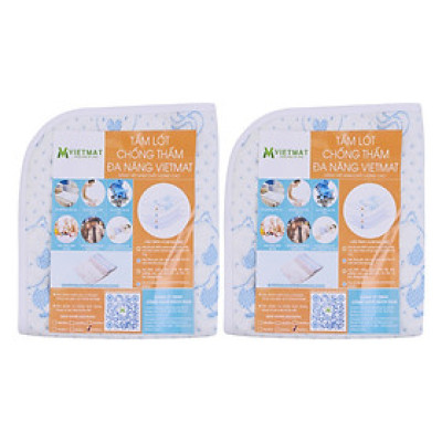 Combo 2 Tấm Lót Chống Thấm VIETMAT Màu Xanh (Size 40 x 50 cm)