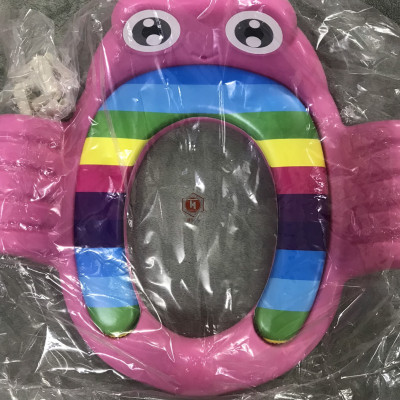 Thu Nhỏ Bồn Cầu Cho Bé, Bệ Lót Bồn Cầu Có Tay Vịn Hình Chú Ếch Cho Bé Tự Tin Đi Vệ Sinh