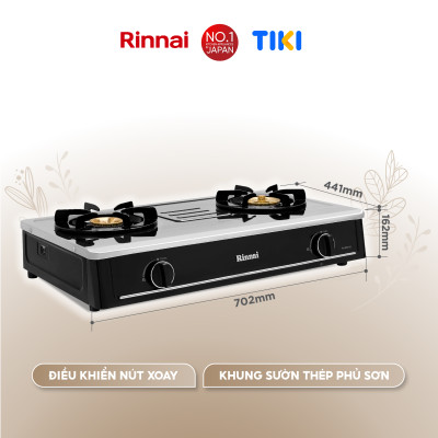 Bếp gas dương Rinnai RV-B274SB(S) mặt bếp inox và kiềng bếp men - Hàng chính hãng.