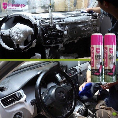 Combo 2 Chai Xịt Tẩy Vệ Sinh & Dưỡng Bóng Nội Thất Ô Tô Flamingo F002 và F096 vệ sinh ghế da và làm sạch Sofa