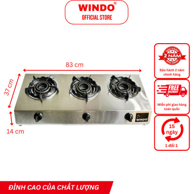 Bếp Gas Công Nghiệp Thấp Áp 3 Lò WINDO - 310 | Bếp gas 3 lò sen lửa lớn nấu nhanh hơn- Hàng Chính Hãng
