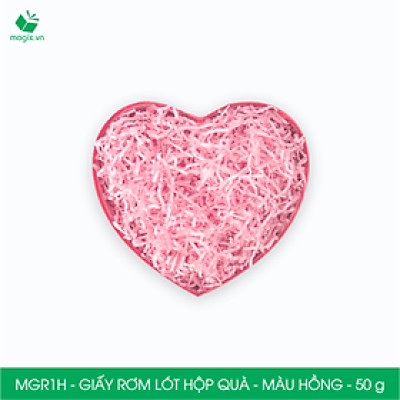 MGR1H - 50g Giấy rơm lót hộp quà màu hồng - Giấy sợi rơm trang trí - Giấy vụn chống sốc