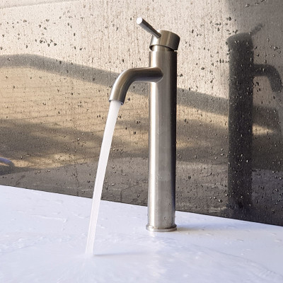 Vòi lavabo điếu nóng lạnh, Inox SUS 304 Eurolife EL-T022 ( Trắng vàng )