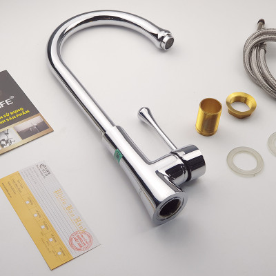 Vòi rửa chén nóng lạnh Eurolife EL-T028 (Trắng bạc)