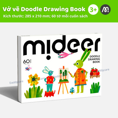 Giấy canson a4, Giấy Vẽ Màu Nước 60 tờ Mideer Doodle Drawing Book giấy dày mịn chất liệu cứng cáp
