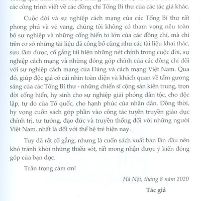 Các Tổng Bí Thư Thế Hệ Tiền Bối Của Đảng Ta (1930-1990)