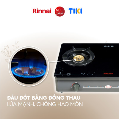 Bếp gas dương Rinnai RV-8711(GL-Sp) mặt bếp kính và kiềng bếp men - Hàng chính hãng.