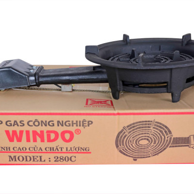 Bếp gas công nghiệp lửa lớn Windo  - Tặng bộ van dây (đầu đốt gang đúc nguyên khối, 3 vòng lửa) - Hàng Chính Hãng
