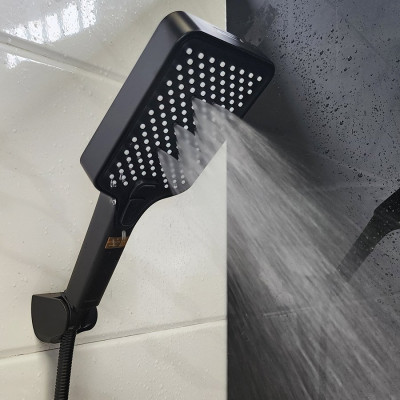 Bộ tay dây sen 4 chức năng chảy, nhựa ABS mạ đen Eurolife EL-126SH-D