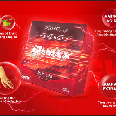 DMAXX thức uống bổ sung vitamin năng lượng không đường DAMODE 1 gói dùng thử màu đỏ