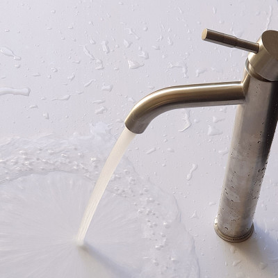 Vòi lavabo điếu nóng lạnh, Inox SUS 304 Eurolife EL-T022 ( Trắng vàng )