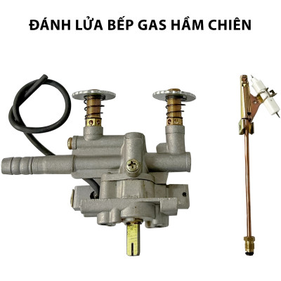 Combo Bếp Gas Công Nghiệp Chuyên Dụng Hầm Chiên Kho OWANI WN-260C Sơn Tĩnh Điện Loại To 5 Chân Kèm Van Dây - Hàng Chính Hãng