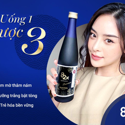 82X PLACENTA SAKURA PREMIUM (DÒNG CAO CẤP) 450.000mg Nhau Thai "Heo Hạnh Phúc" -  Nước Uống Đẹp Da Đến Từ Nhật Bản 500ml