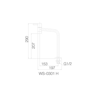 Vòi chậu lạnh dạng cao - WS-0301H - INOX SUS 304
