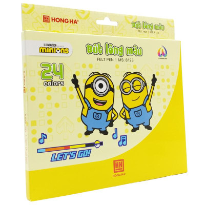 Hộp 24 Bút Lông Màu Minions - Hồng Hà 8123