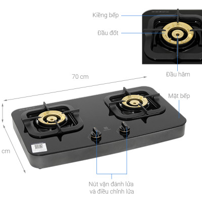 Bếp gas Electrolux ETG7286GKR - Hàng chính hãng (Chỉ Giao HCM)