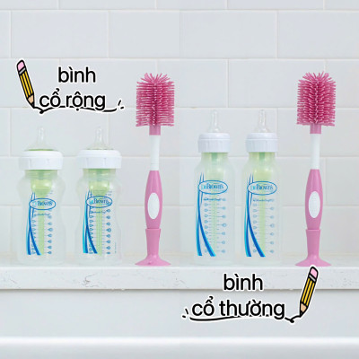 [ AC229 ] Cọ rửa bình sữa cổ thường và cổ rộng, chất liệu silicone - Dr.Brown