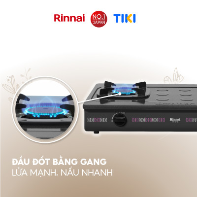 Bếp gas dương Rinnai RV-2715(G) mặt bếp men và kiềng bếp men - Hàng chính hãng.