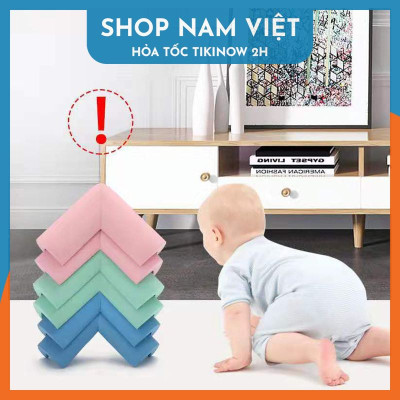 Set 4 Miếng Xốp Bọc Cạnh Bàn, Bịt Góc Tủ Bảo Vệ An Toàn Cho Bé NAVIVU