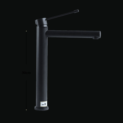 Vòi lavabo nóng lạnh đồng mạ tĩnh điện chân không màu đen Juno sofa Teady VCT- 3001A 