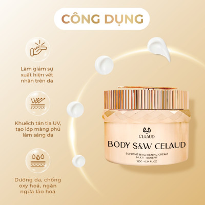 Combo 2 kem dưỡng trắng da body cấp ẩm và làm dịu da Body S&W Celaud