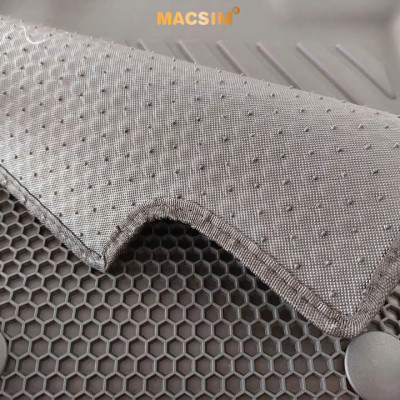 Thảm 2 lớp (sd3) dạng lưới lục giác cho Honda CRV 2024+ bề mặt cao su siêu sạch nhãn hiệu Macsim