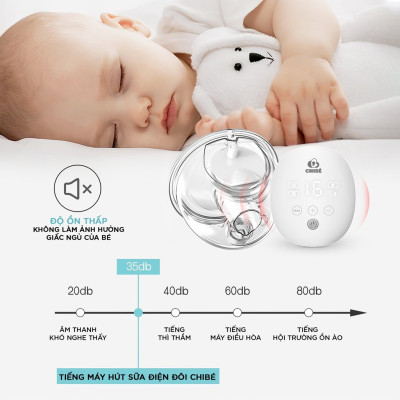 Máy Hút Sữa Điện Đôi Rảnh Tay Chibe CB010 Dễ Dàng Sử Dụng 16 Tốc Độ Hút, 3 Chế Độ Hút - Hàng Chính Hãng