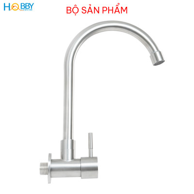 Vòi rửa chén thân lạnh đơn gắn tường inox 304 Hobby home decor VT5
