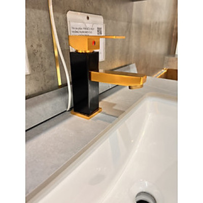 Vòi rửa mặt, Vòi rửa lavabo nóng lạnh đen ánh vàng nhạt GR 5608B