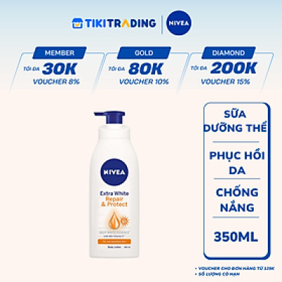 Sữa Dưỡng Thể Dưỡng Trắng NIVEA Giúp Phục Hồi & Chống Nắng SPF 30 (350ml) - 88311