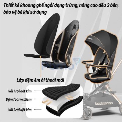 Xe đẩy Baobaohao V16 cho bé - Mẫu xe trendy nhất mùa hè năm 2024