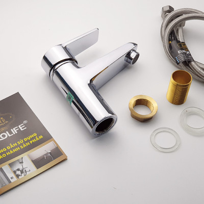 Vòi Lavabo nóng lạnh Đồng mạ Chrome Eurolife EL-AZA02 (Trắng bạc)