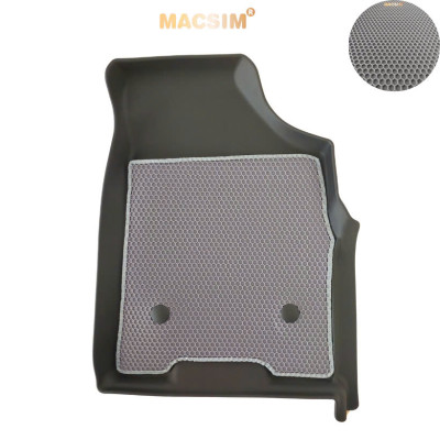 Thảm 2 lớp (sd3) dạng lưới lục giác cho Hyundai Custin màu ghi  bề mặt cao su siêu sạch nhãn hiệu Macsim
