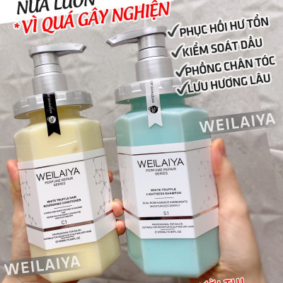 Combo 2 cặp Dầu gội xả phục hồi đa tầng nấm Truffle Weilaiya hương nước hoa - chăm sóc tóc và da đầu 