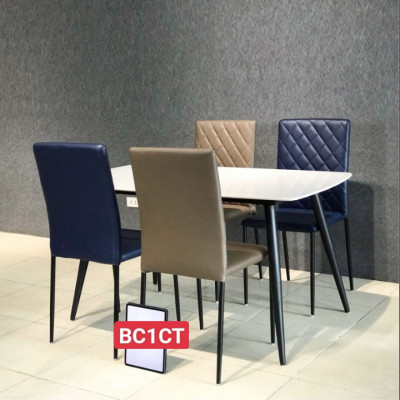 Bàn ăn chân thép kiểu côn mặt bàn dày 1,2 cm Juno Sofa BC1CT