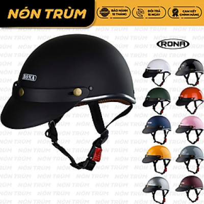 Mũ bảo hiểm xe máy nửa đầu Rona Haly viền bạc, nón bảo hiểm freesize chính hãng