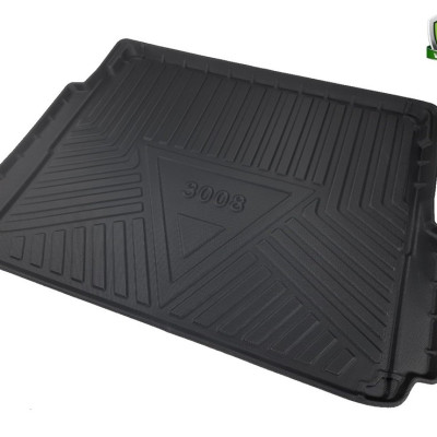 Thảm lót cốp xe ô tô Peugeot 3008 2017-2021 nhãn hiệu Macsim chất liệu TPV cao cấp màu đen